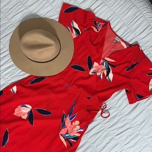 Red Floral True Wrap Dress